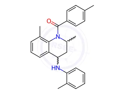Chemical structure of {2,8-dimethyl-4-[(2-methylphenyl)amino]-3,4-dihydroquinolin-1(2H)-yl}(4-methylphenyl)methanone