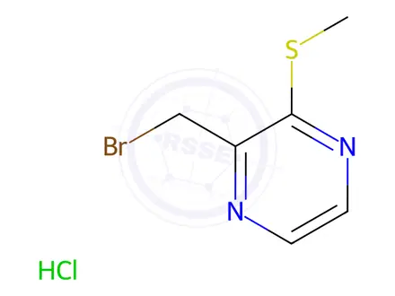 Chemical structure of 2-(Bromomethyl)-3-(methylthio)pyrazine hydrochloride
