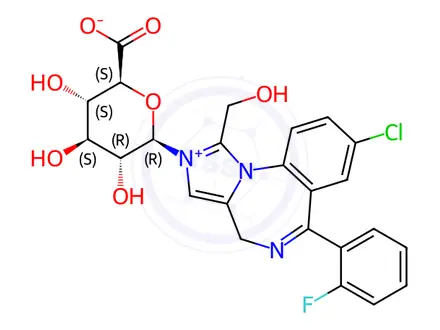 Chemical structure of 1�-Acetoxy Midazolam N2-�-D-glucuronide