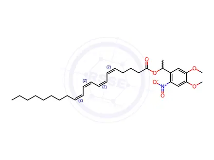 Chemical structure of ARACHIDONIC ACID 1-(4,5-DIMETHOXY-2-NITROPHENYL)ETHYL ESTER