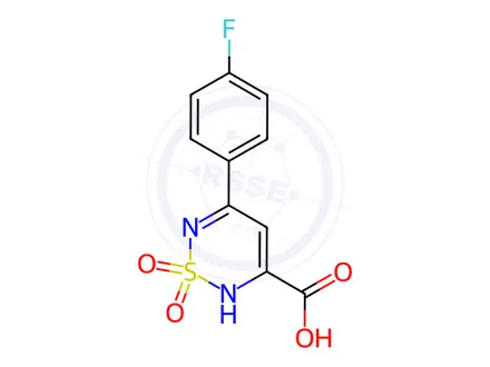 Chemical structure of 5-(4-Fluorophenyl)-1,1-dioxo-2h-1lambda6,2,6-thiadiazine-3-carboxylic acid