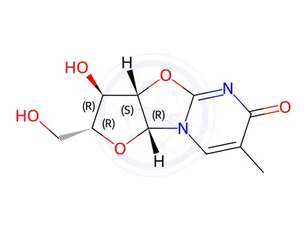 Chemical structure of 2,2-O-Anhydro-5-methyluridine