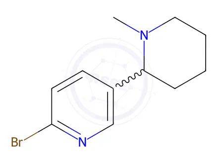 Chemical structure of 2-Bromo-5-(1-methylpiperidin-2-yl)pyridine