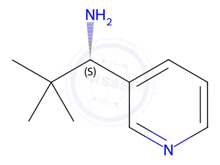 Chemical structure of (1S)-2,2-DIMETHYL-1-(3-PYRIDYL)PROPYLAMINE
