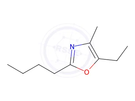 Chemical structure of Oxazole, 2-butyl-5-ethyl-4-methyl-