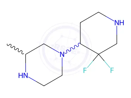 Chemical structure of Piperazine,1-(3,3-difluoro-4-piperidinyl)-3-methyl-