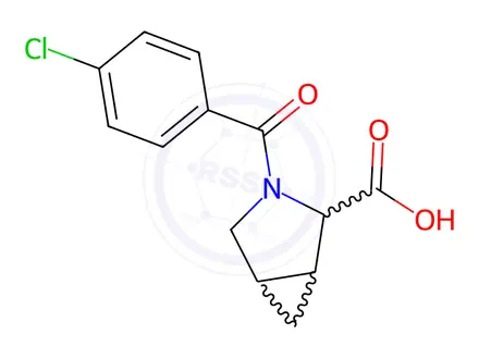 Chemical structure of 3-(4-chlorobenzoyl)-3-azabicyclo[3.1.0]hexane-2-carboxylic acid