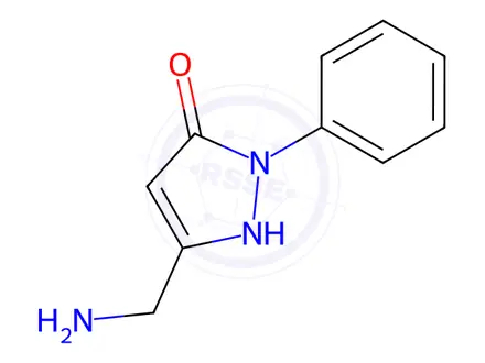 Chemical structure of 5-(Aminomethyl)-2-phenyl-1,2-dihydro-3H-pyrazol-3-one Dihydrochloride