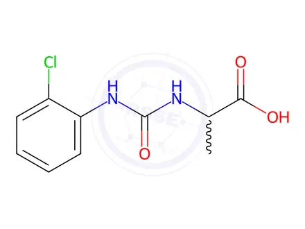 Chemical structure of ((2-Chlorophenyl)carbamoyl)alanine