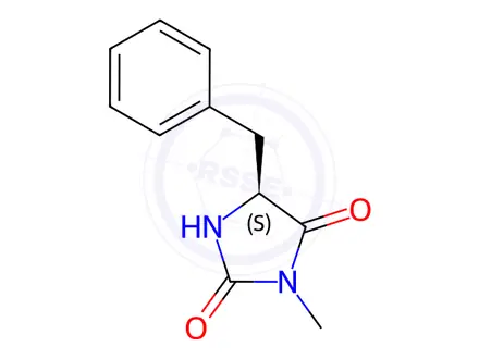 Chemical structure of 2,4-Imidazolidinedione, 3-methyl-5-(phenylmethyl)-