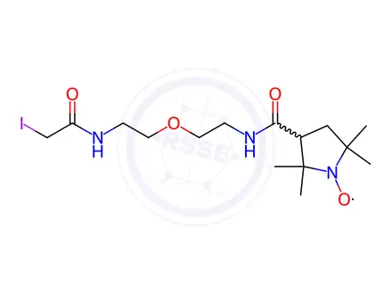 Chemical structure of 3-(2-(2-(2-IDOACETAMIDO)ETHOXY)ETHYLCARBAMOYL)-2,2,5,5-TETRA METHYL-1-PYRROLIDINYLOXY