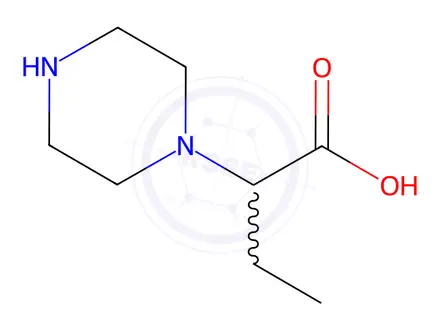 Chemical structure of 2-(1-Piperazinyl)butanoic Acid Dihydrochloride