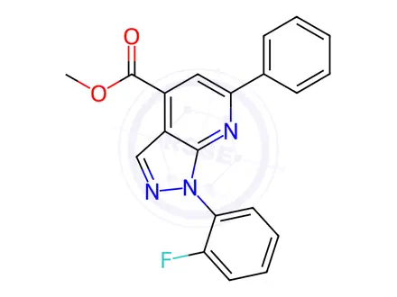 Chemical structure of Methyl 1-(2-fluorophenyl)-6-phenyl-1H-pyrazolo[3,4-b]pyridine-4-carboxylate