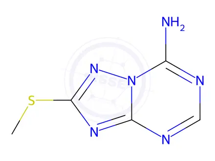 Chemical structure of 2-(Methylthio)-[1,2,4]triazolo[1,5-a][1,3,5]triazin-7-amine