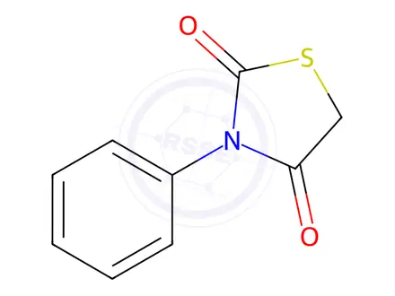 Chemical structure of 3-phenylthiazolidine-2,4-dione