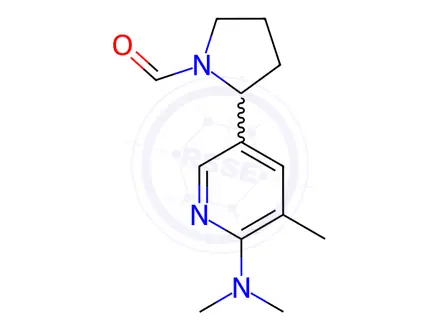 Chemical structure of 2-(6-(Dimethylamino)-5-methylpyridin-3-yl)pyrrolidine-1-carbaldehyde
