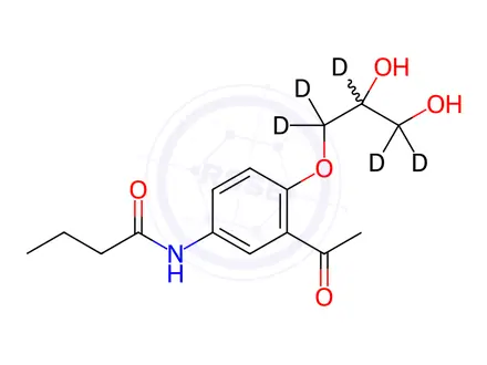 Chemical structure of rac Des(isopropylamino) Acebutolol-d5 Diol