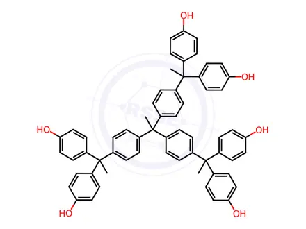 Chemical structure of 4,4’,4’’,4’’’,4’’’’,4’’’’’-[[Ethane-1,1,1-triyltris(benzene-4,1-diyl)]tris(ethane-1,1,1-triyl)]hexaphenol