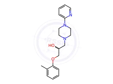 Chemical structure of 1-(2-methylphenoxy)-3-(4-pyridin-2-ylpiperazin-1-yl)propan-2-ol:dihydrochloride