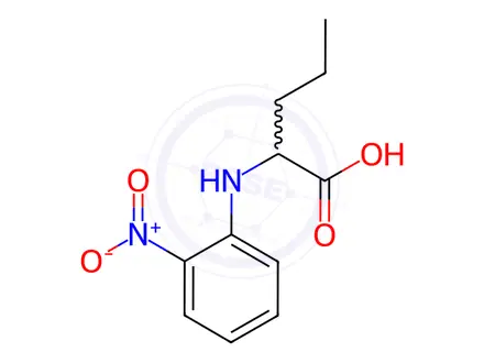 Chemical structure of (S)-2-((2-nitrophenyl)amino)pentanoic acid