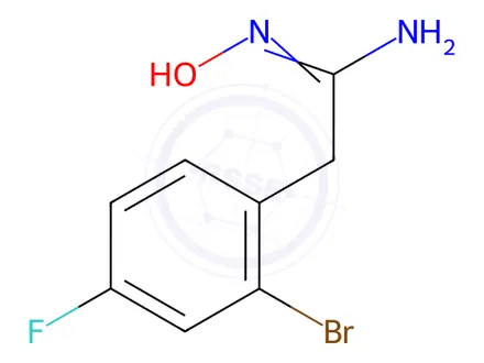 Chemical structure of 2-(2-Bromo-4-fluorophenyl)-N-hydroxyacetimidamide