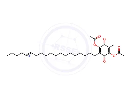 Chemical structure of ACETIC ACID 4-ACETOXY-2-METHYL-5-((E)-NONADEC-14-ENYL)-3,6-DIOXO-CYCLOHEXA-1,4-DIENYL ESTER