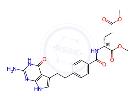 Chemical structure of Pemetrexed Disodium Impurity 76(Pemetrexed Disodium R-Isomer Dimethyl Ester)