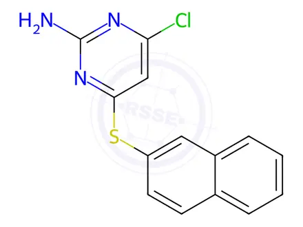 Chemical structure of 4-Chloro-6-(naphthalen-2-ylthio)pyrimidin-2-amine