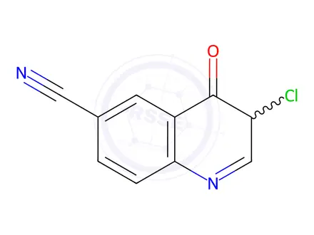 Chemical structure of 6-Quinolinecarbonitrile, 3-chloro-3,4-dihydro-4-oxo-