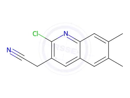 Chemical structure of 2-(2-Chloro-6,7-dimethylquinolin-3-yl)acetonitrile