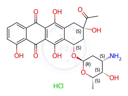 Chemical structure of 4-Demethyl Daunorubicin HCl