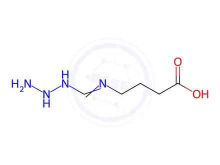Chemical structure of Butanoic acid, 4-[(hydrazinoiminomethyl)amino]-(9CI)