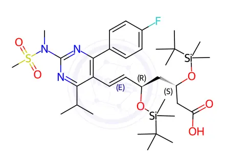 Chemical structure of 3,5-Di(tert-butyldimethylsilyl) Rosuvastatin