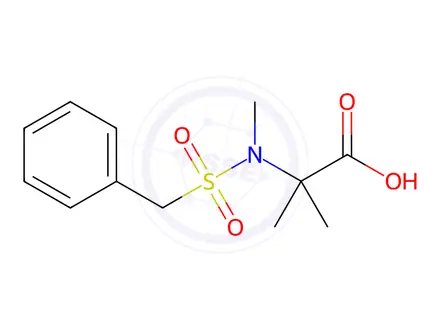 Chemical structure of Alanine, N,2-dimethyl-N-[(phenylmethyl)sulfonyl]-