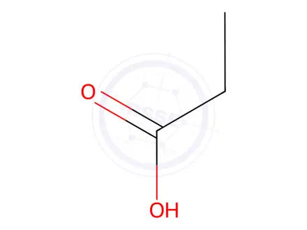 Chemical structure of Propionic acid (Propanoic acid)