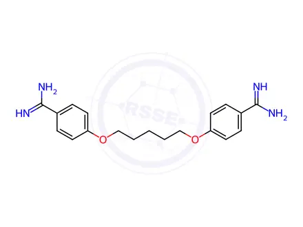 Chemical structure of platinum(II) pentamidine