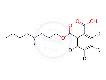 Chemical structure of rac-Mono-(4-methyloctanyl)-phthalate-D4