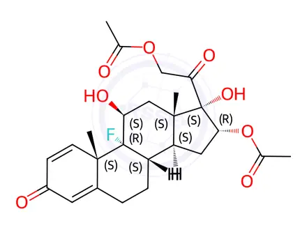 Chemical structure of Triamcinolone EP Impurity A (Triamcinolone 16,21-diacetate)