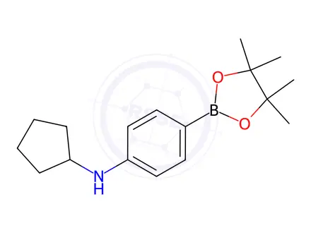 Chemical structure of N-Cyclopentyl-4-(4,4,5,5-tetramethyl-1,3,2-dioxaborolan-2-yl)benzenamine