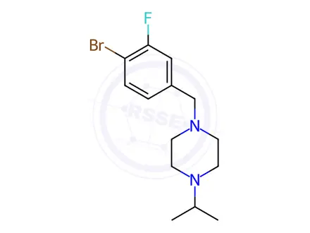 Chemical structure of Piperazine, 1-[(4-bromo-3-fluorophenyl)methyl]-4-(1-methylethyl)-
