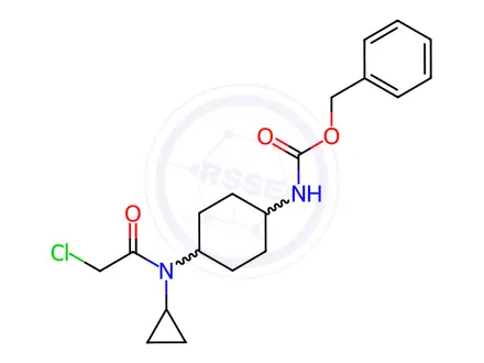 Chemical structure of Benzyl (4-(2-chloro-N-cyclopropylacetamido)cyclohexyl)carbamate