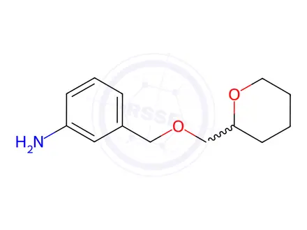 Chemical structure of 3-(((Tetrahydro-2H-pyran-2-yl)methoxy)methyl)aniline
