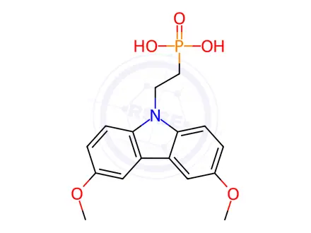 Chemical structure of Phosphonic acid, P-[2-(3,6-dimethoxy-9H-carbazol-9-yl)ethyl]-