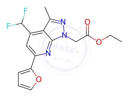 Chemical structure of Ethyl 2-(4-(difluoromethyl)-6-(furan-2-yl)-3-methyl-1H-pyrazolo[3,4-b]pyridin-1-yl)acetate