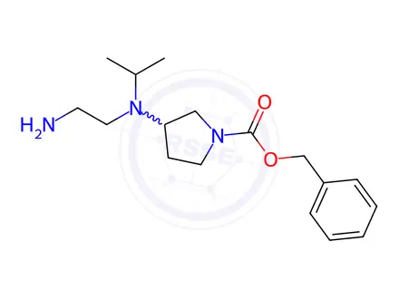Chemical structure of Benzyl 3-((2-aminoethyl)(isopropyl)amino)pyrrolidine-1-carboxylate