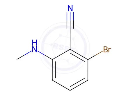 Chemical structure of Benzonitrile, 2-bromo-6-(methylamino)-