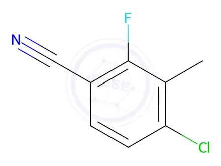 Chemical structure of Benzonitrile, 4-chloro-2-fluoro-3-methyl-