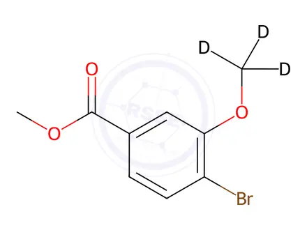 Chemical structure of Benzoic acid, 4-bromo-3-(methoxy-d3)-, methyl ester