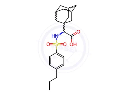 Chemical structure of 2-(Adamantan-1-yl)-2-((4-propylphenyl)sulfonamido)acetic acid
