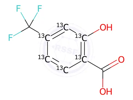 Chemical structure of Desacetyl Triflusal-13C6